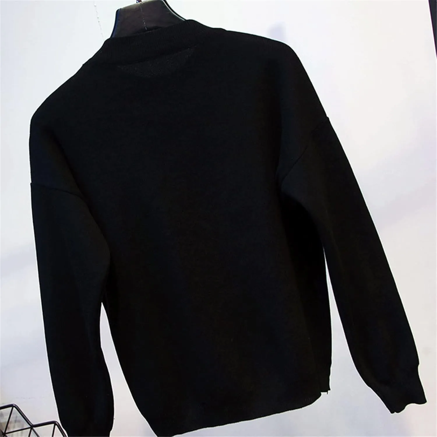 Autumn Velvet Thick Two Piece Sets Women Black Work Beaded Sequin Tracksuit Women Pullover   Harem Pants Outfits