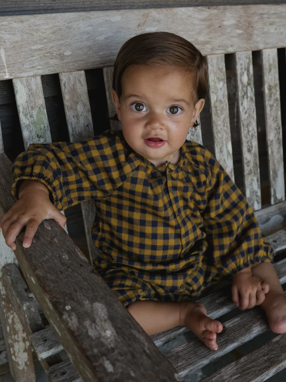 Blueberry Gingham Onesie