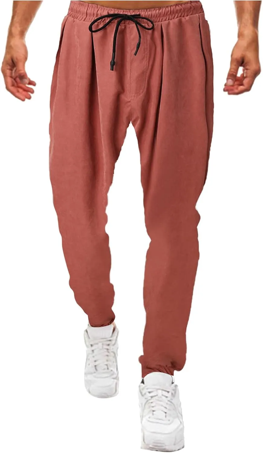 Cargo Pants for Men Relaxed Fit Hiking Outdoor Men's Heavyweight Fleece Cargo Sweatpants Stretch Elastic Waist Baggy