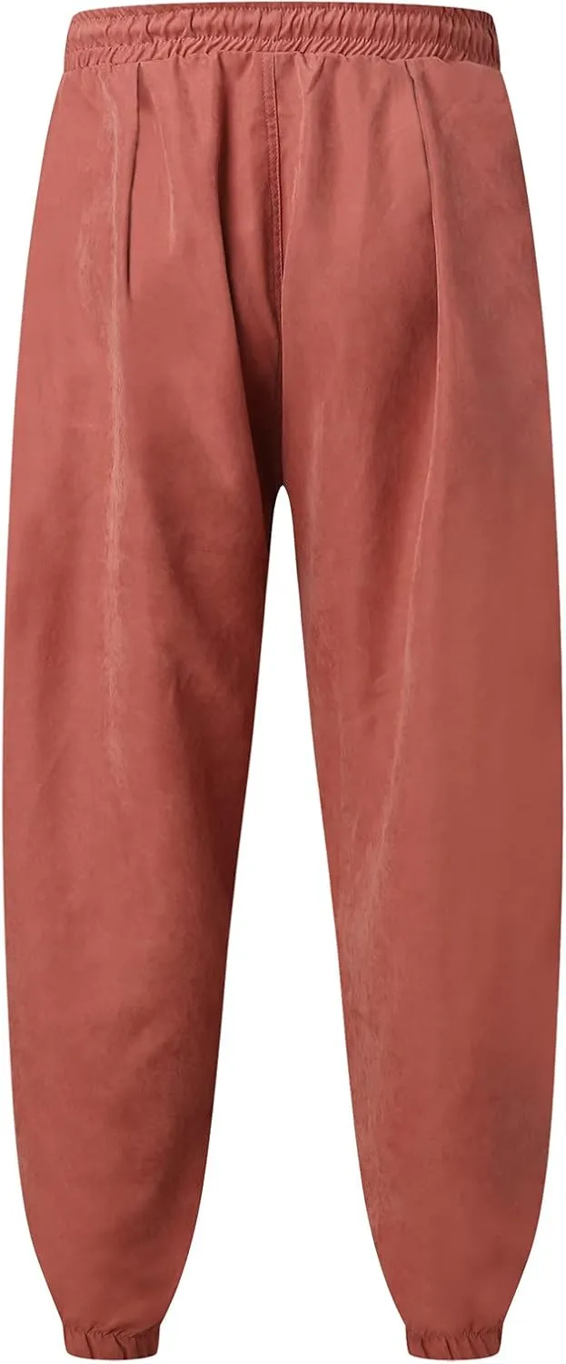 Cargo Pants for Men Relaxed Fit Hiking Outdoor Men's Heavyweight Fleece Cargo Sweatpants Stretch Elastic Waist Baggy