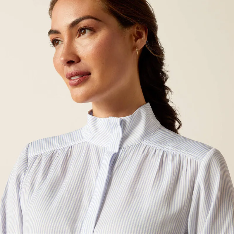 Charolais Blouse Blue Pinstripe