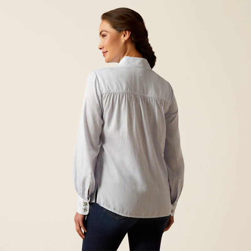 Charolais Blouse Blue Pinstripe