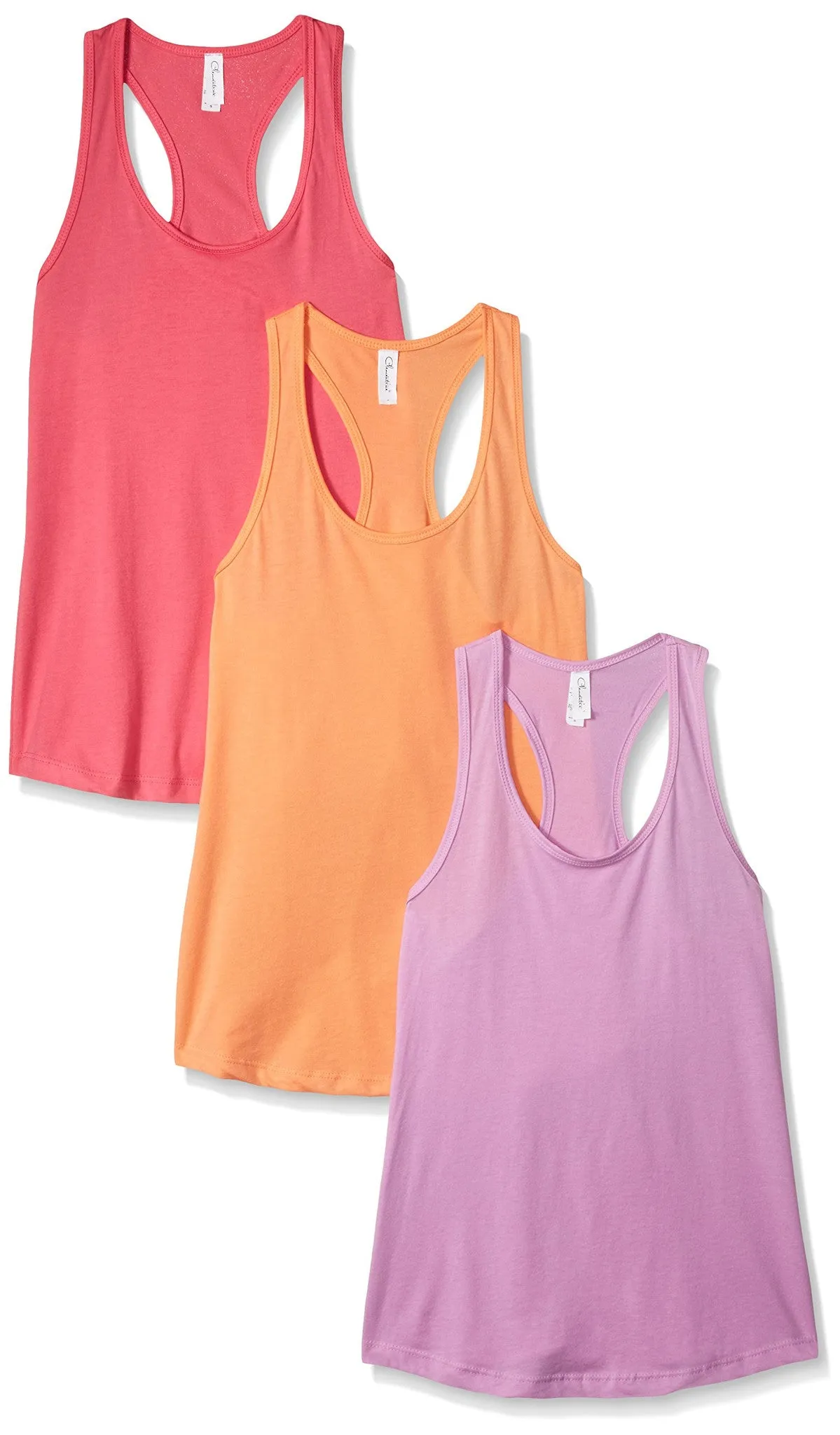 Clementine Women's Petite Plus Ideal Racerback Tank (Pack of 3)