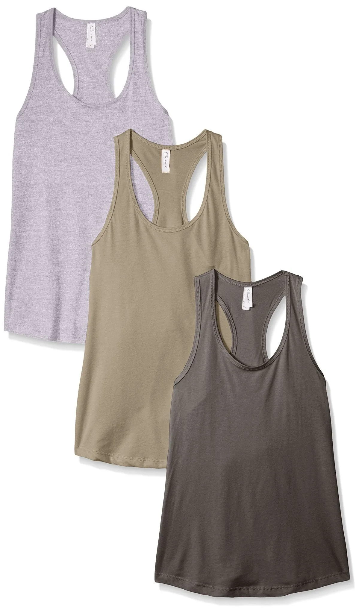 Clementine Women's Petite Plus Ideal Racerback Tank (Pack of 3)