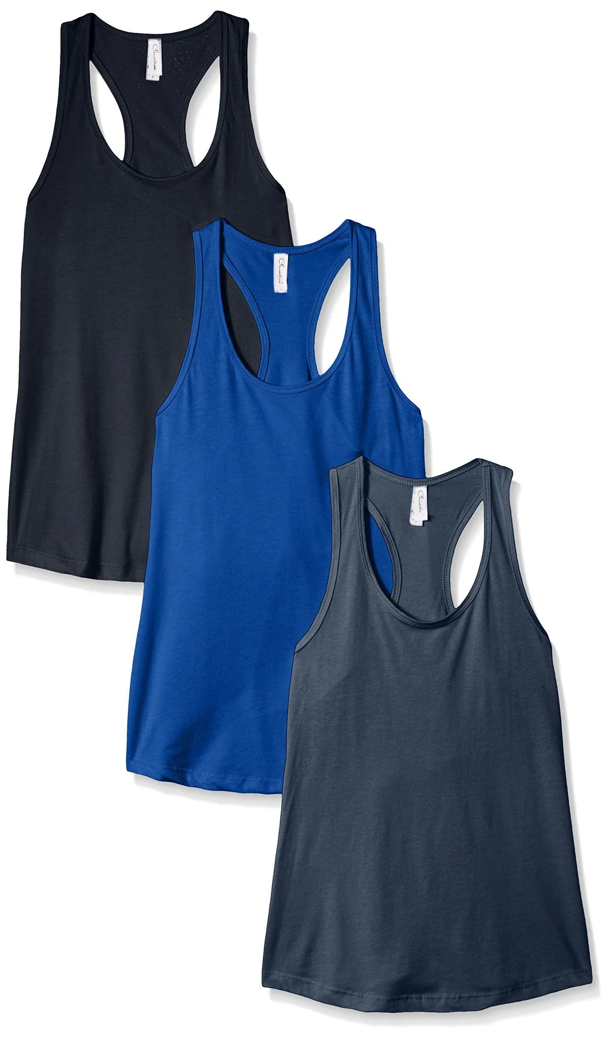 Clementine Women's Petite Plus Ideal Racerback Tank (Pack of 3)