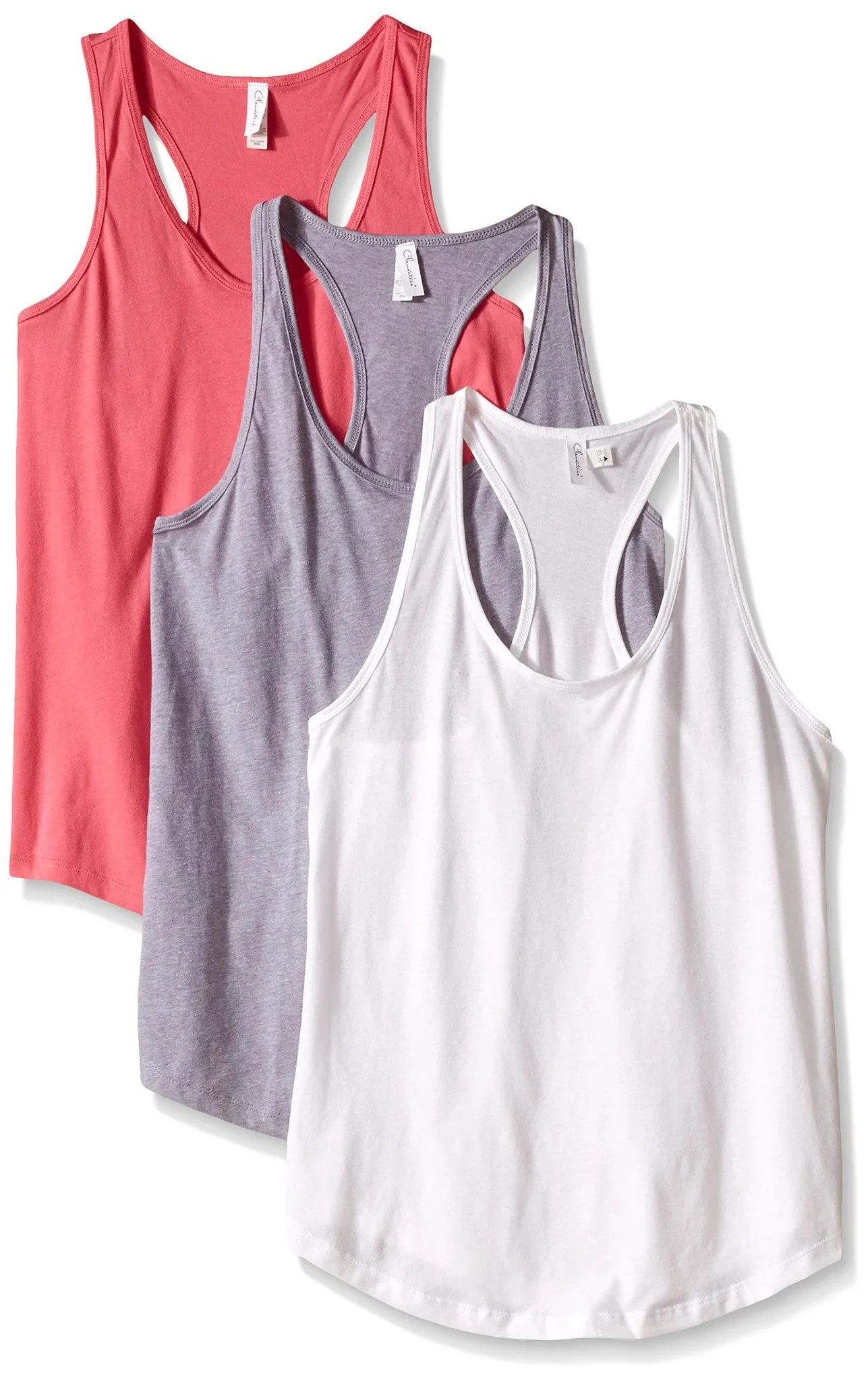 Clementine Women's Petite Plus Ideal Racerback Tank (Pack of 3)