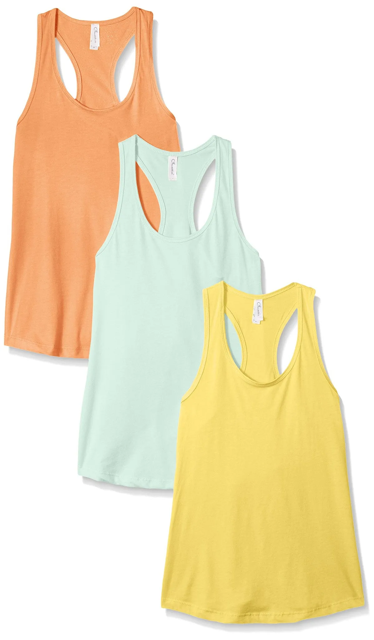 Clementine Women's Petite Plus Ideal Racerback Tank (Pack of 3)