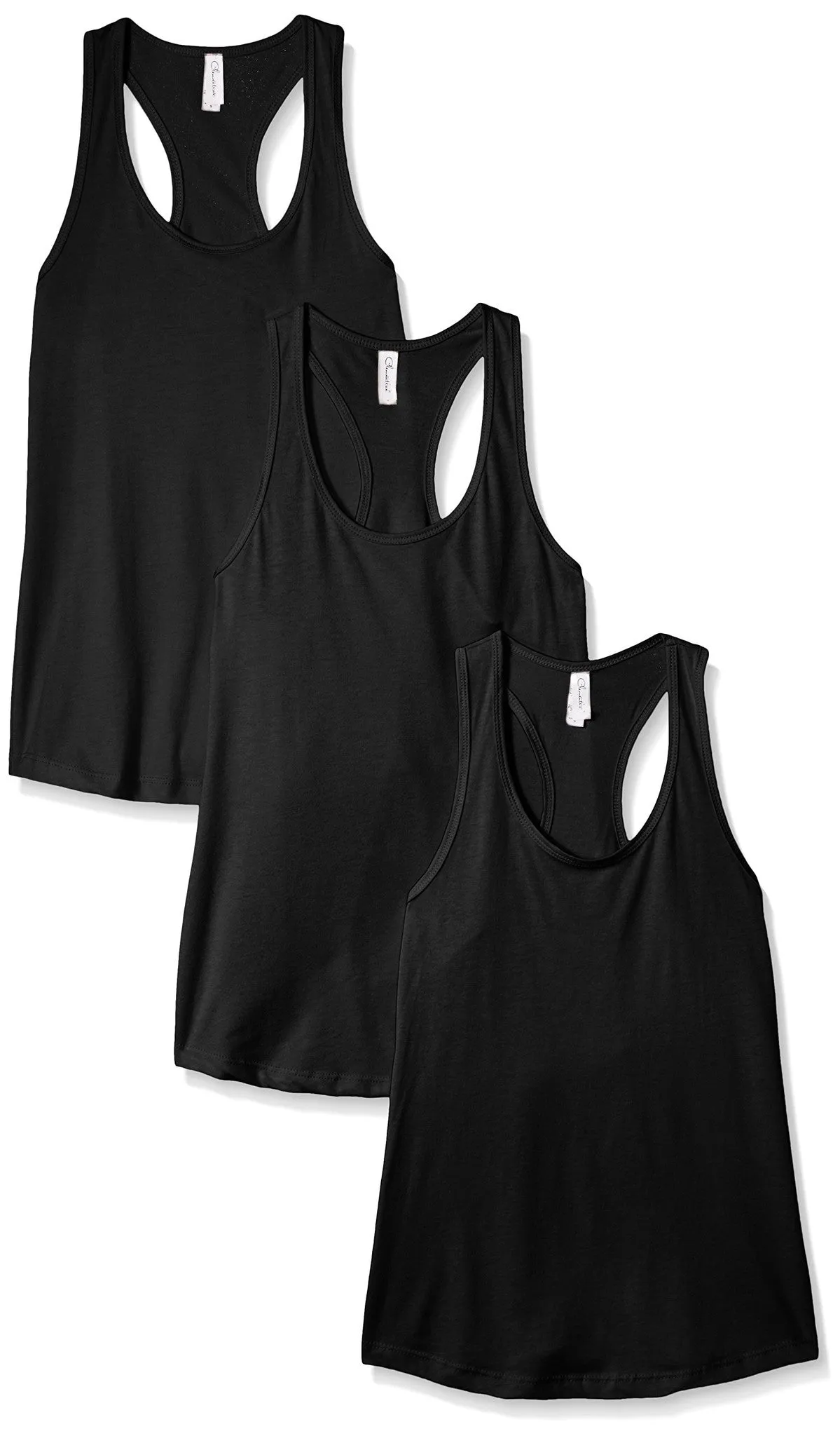 Clementine Women's Petite Plus Ideal Racerback Tank (Pack of 3)
