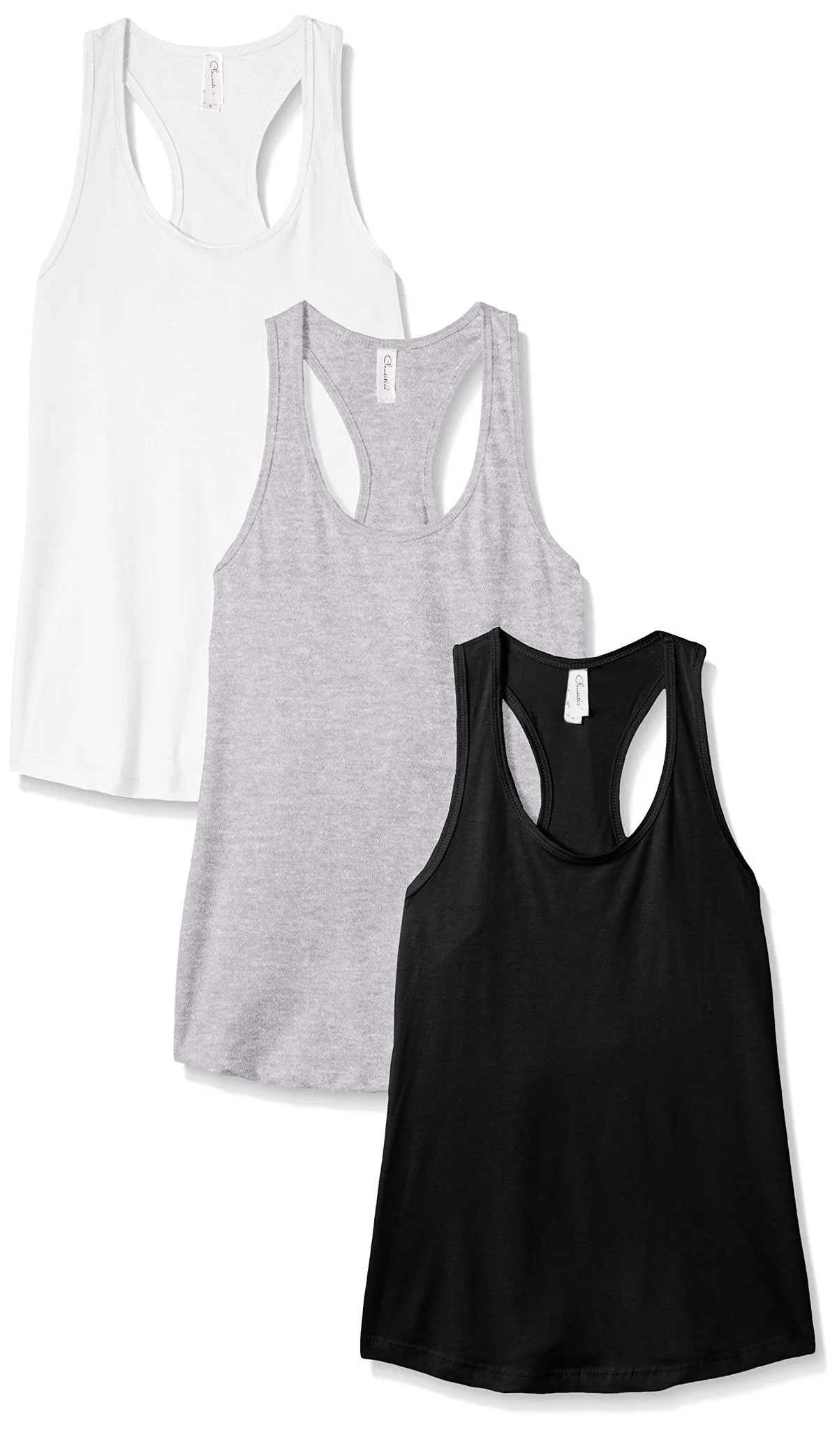 Clementine Women's Petite Plus Ideal Racerback Tank (Pack of 3)
