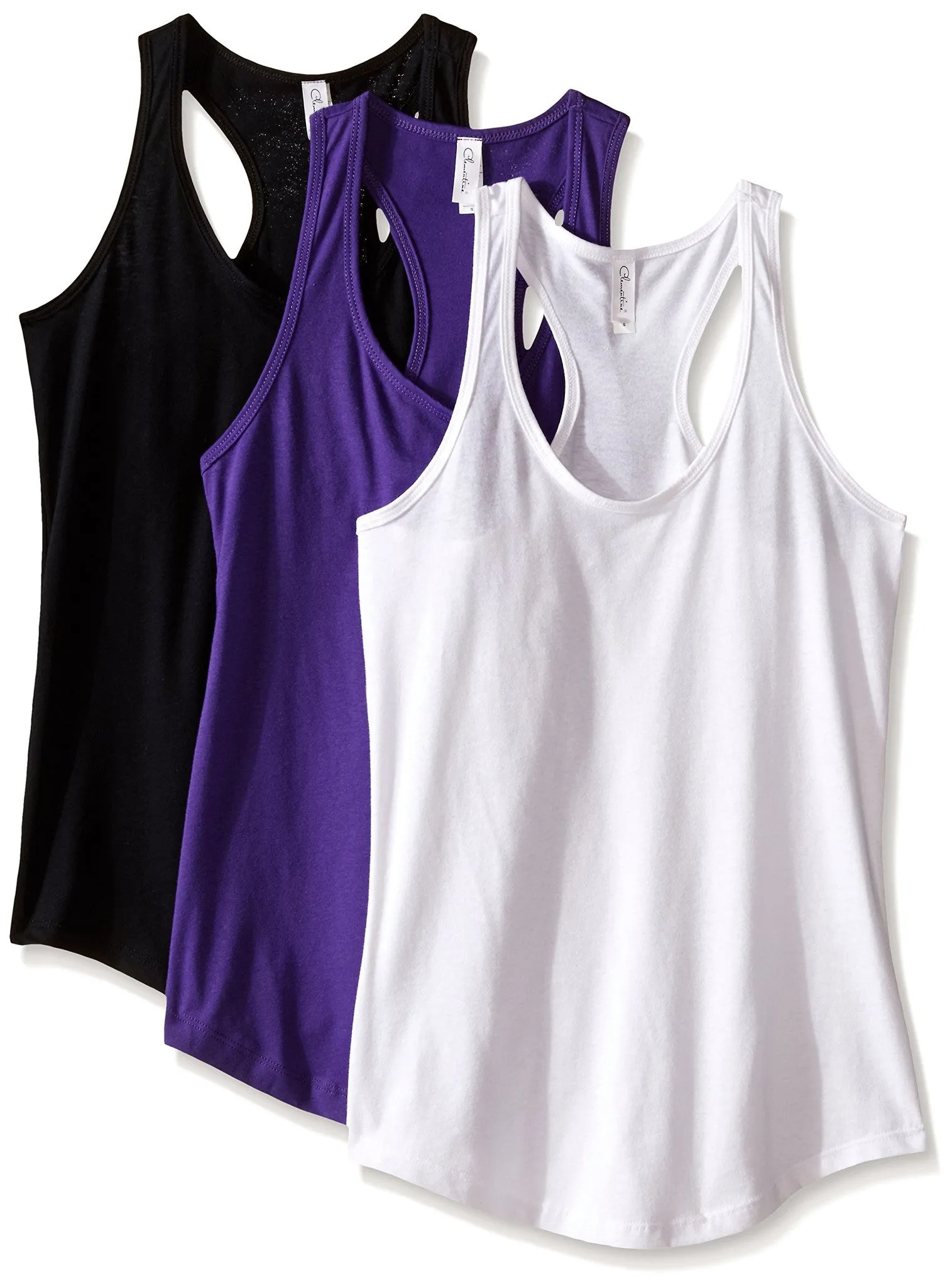 Clementine Women's Petite Plus Ideal Racerback Tank (Pack of 3)