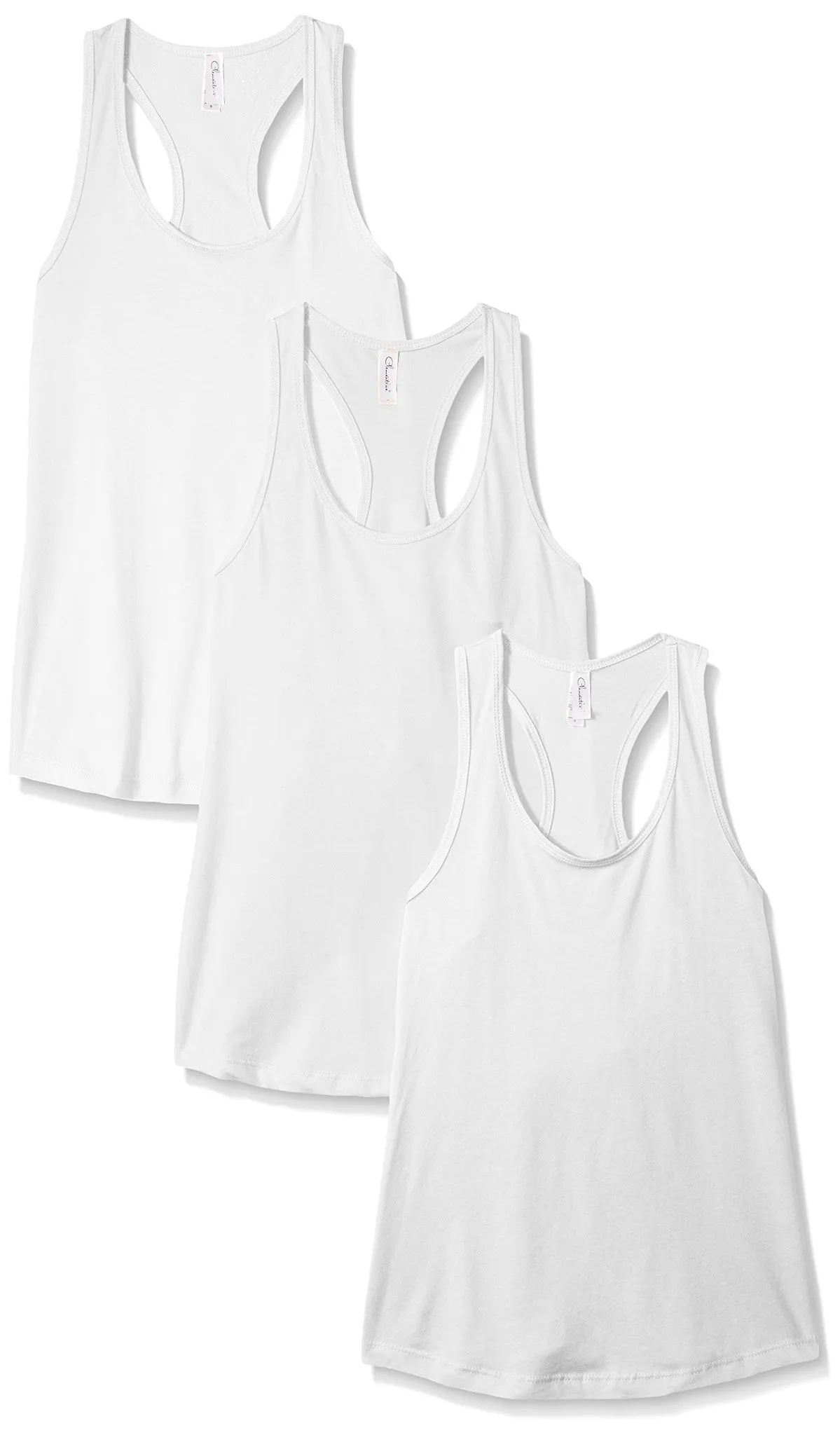 Clementine Women's Petite Plus Ideal Racerback Tank (Pack of 3)