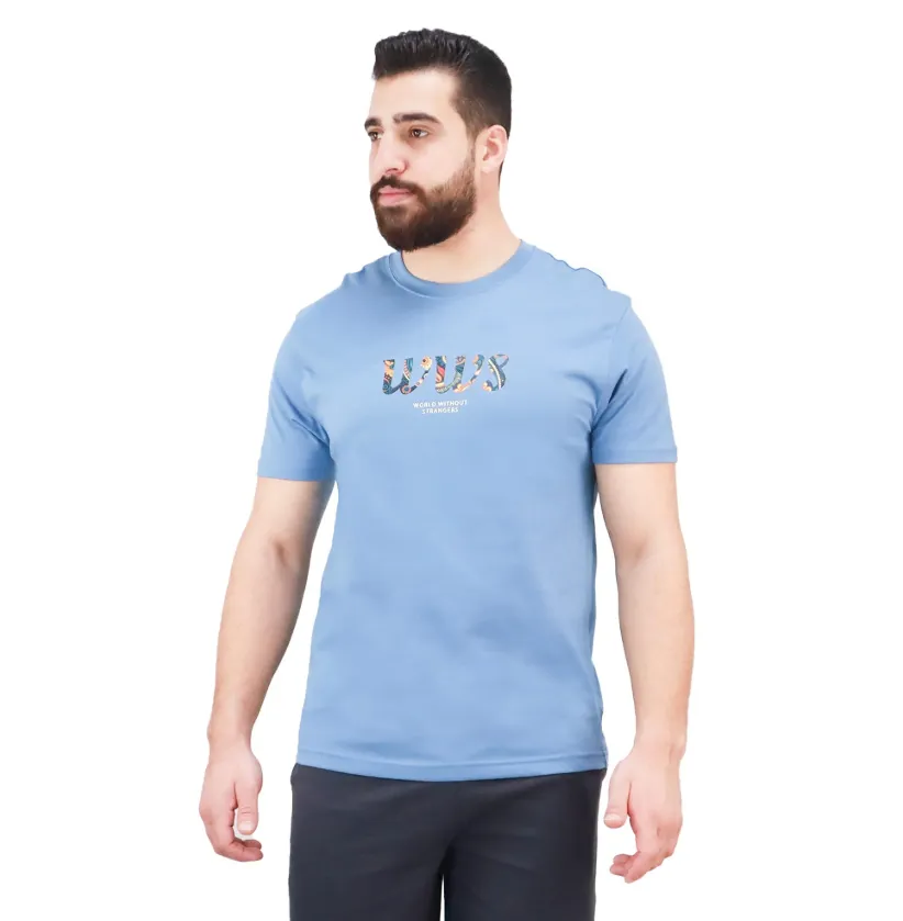 Cotton Jersey Crewneck Short Sleeve Slim Print Tees (WWS)