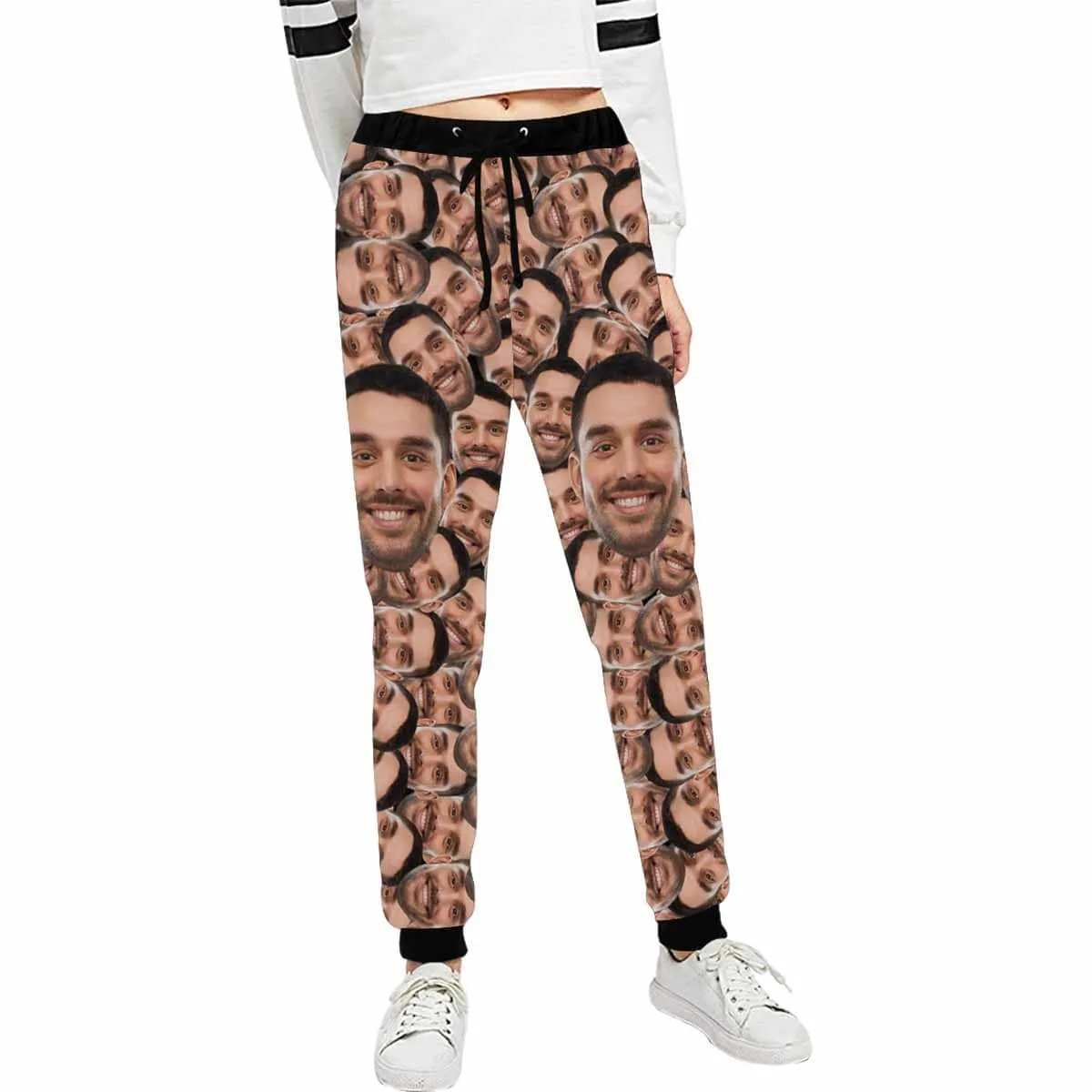 Custom Big Face Fashion Seamless Personalized Closed Bottom Casual Sweatpants