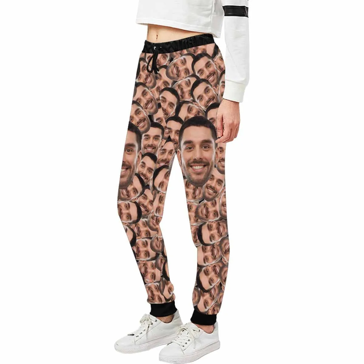 Custom Big Face Fashion Seamless Personalized Closed Bottom Casual Sweatpants
