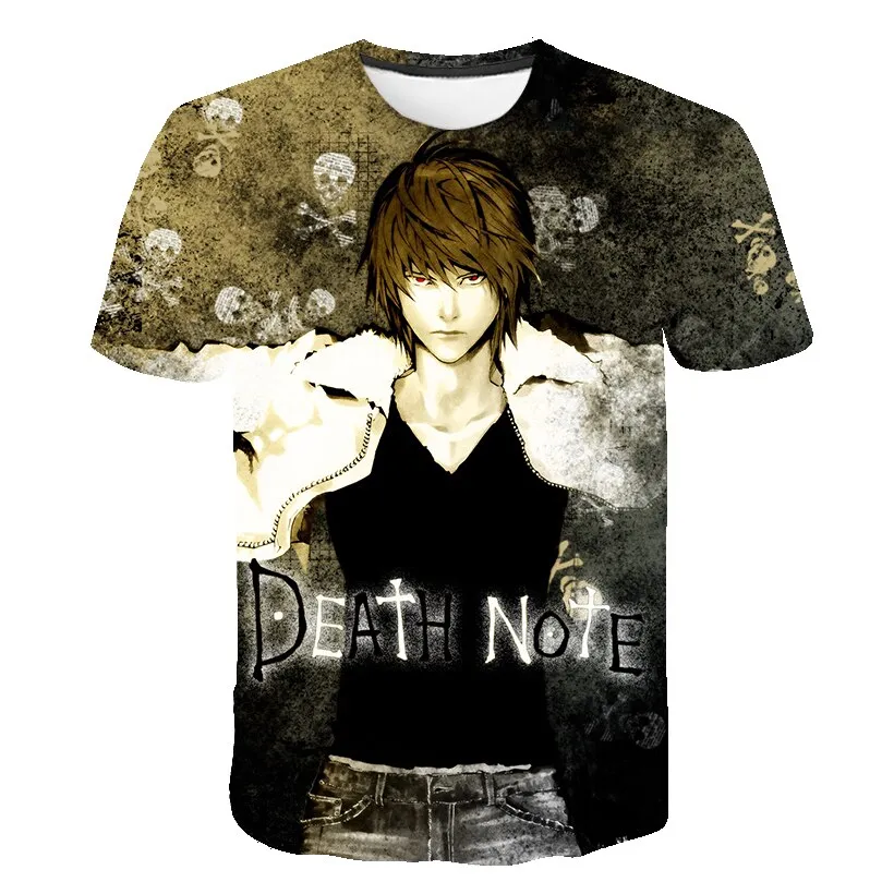 Death Note 3D Gedruckt T-shirt Anime Harajuku Streetwear  Mode Oansatz Kurzarm Übergroßen T-shirt Hip Hop