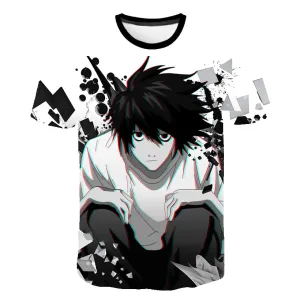 Death Note 3D Gedruckt T-shirt Anime Harajuku Streetwear  Mode Oansatz Kurzarm Übergroßen T-shirt Hip Hop