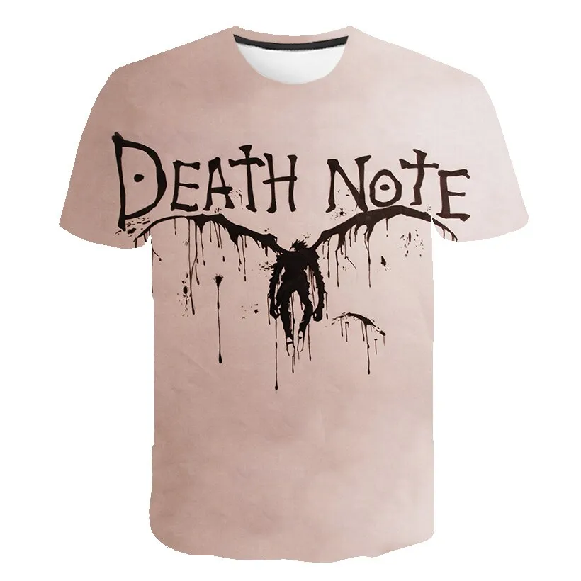 Death Note 3D Gedruckt T-shirt Anime Harajuku Streetwear  Mode Oansatz Kurzarm Übergroßen T-shirt Hip Hop