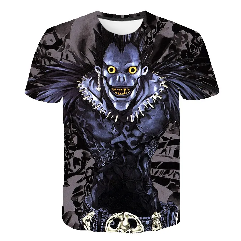 Death Note 3D Gedruckt T-shirt Anime Harajuku Streetwear  Mode Oansatz Kurzarm Übergroßen T-shirt Hip Hop