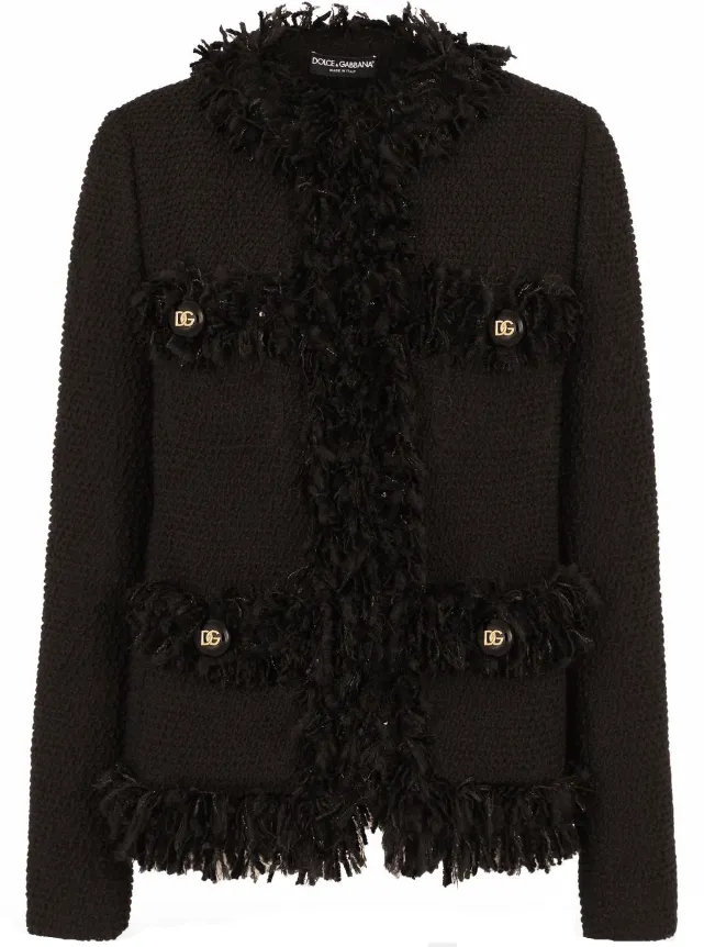 Dolce & Gabbana single-breasted bouclé jacket