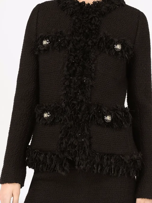 Dolce & Gabbana single-breasted bouclé jacket