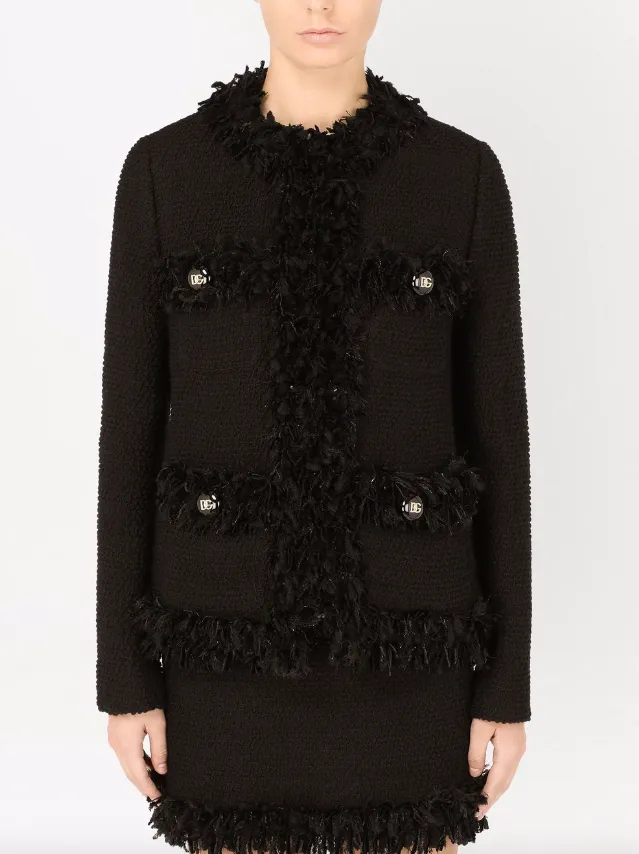 Dolce & Gabbana single-breasted bouclé jacket