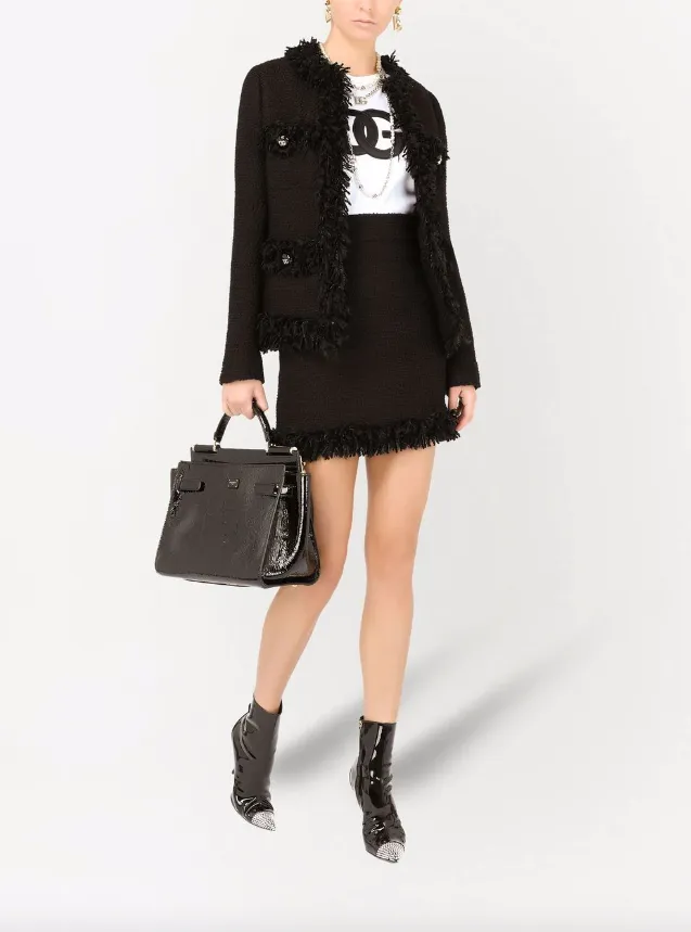 Dolce & Gabbana single-breasted bouclé jacket