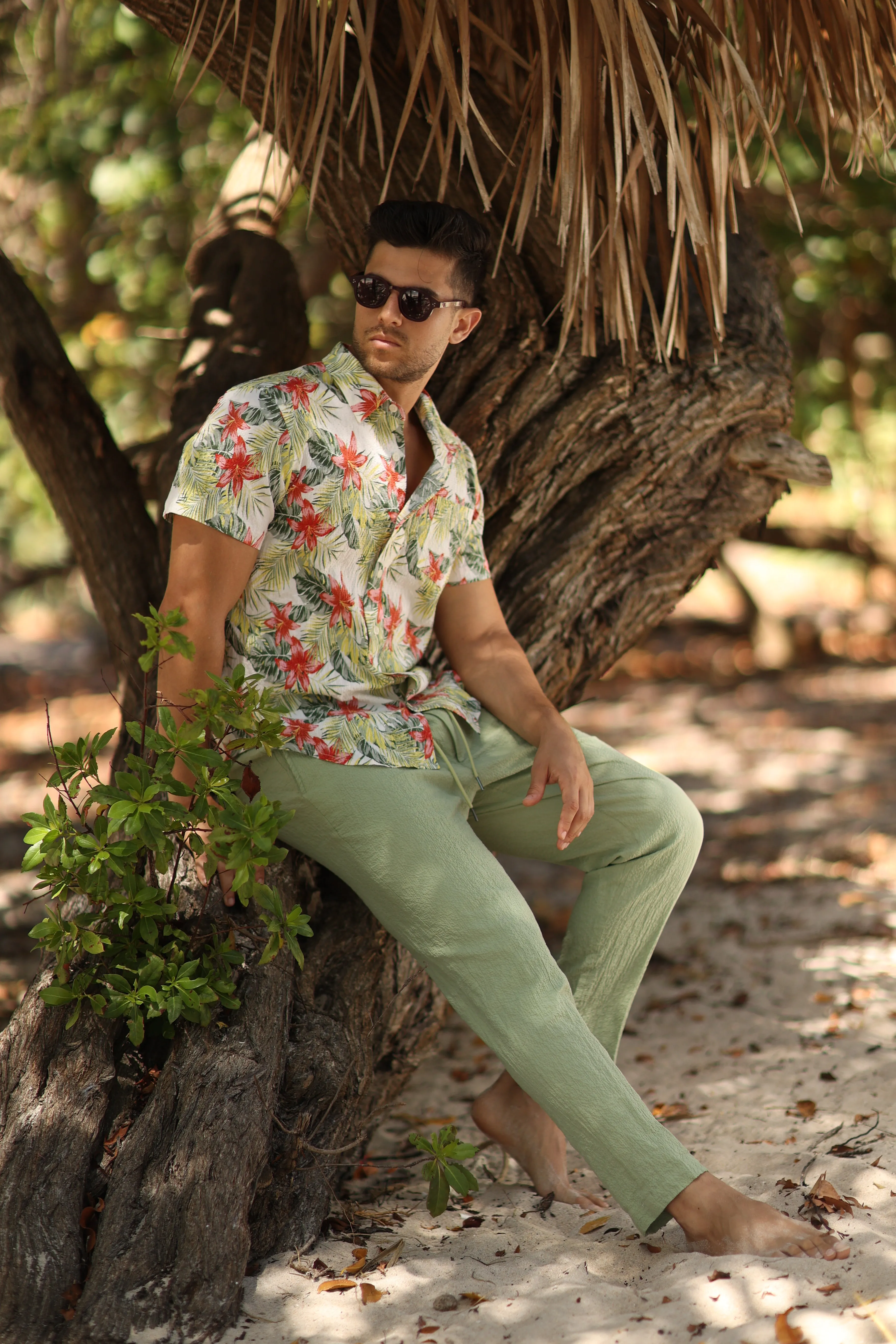 FIJI SAGE GREEN SEERSUCKER PANTS