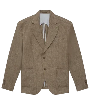 *FINAL SALE* Paulo Linen Blazer in Dark Truffle