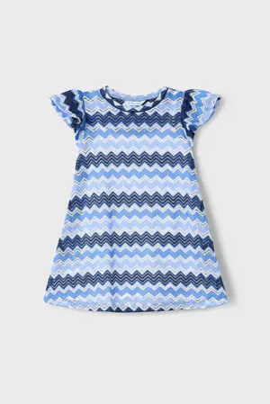 girls knit zig zag aline dress