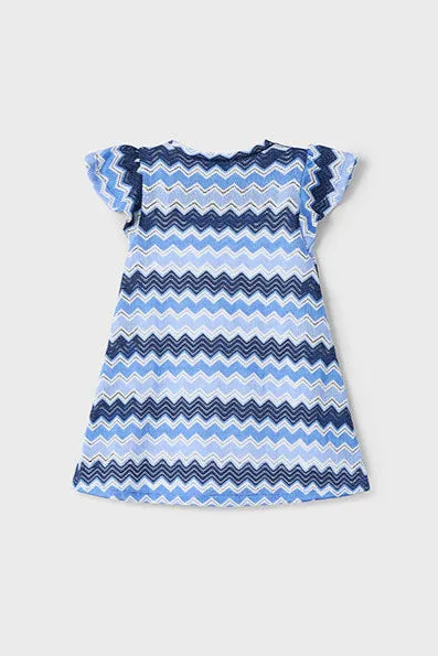 girls knit zig zag aline dress