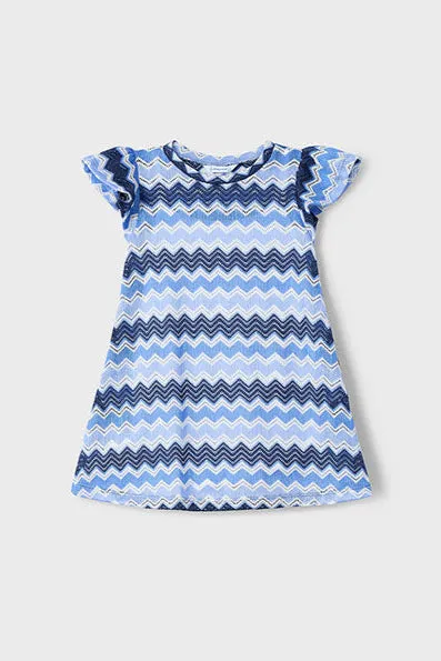 girls knit zig zag aline dress