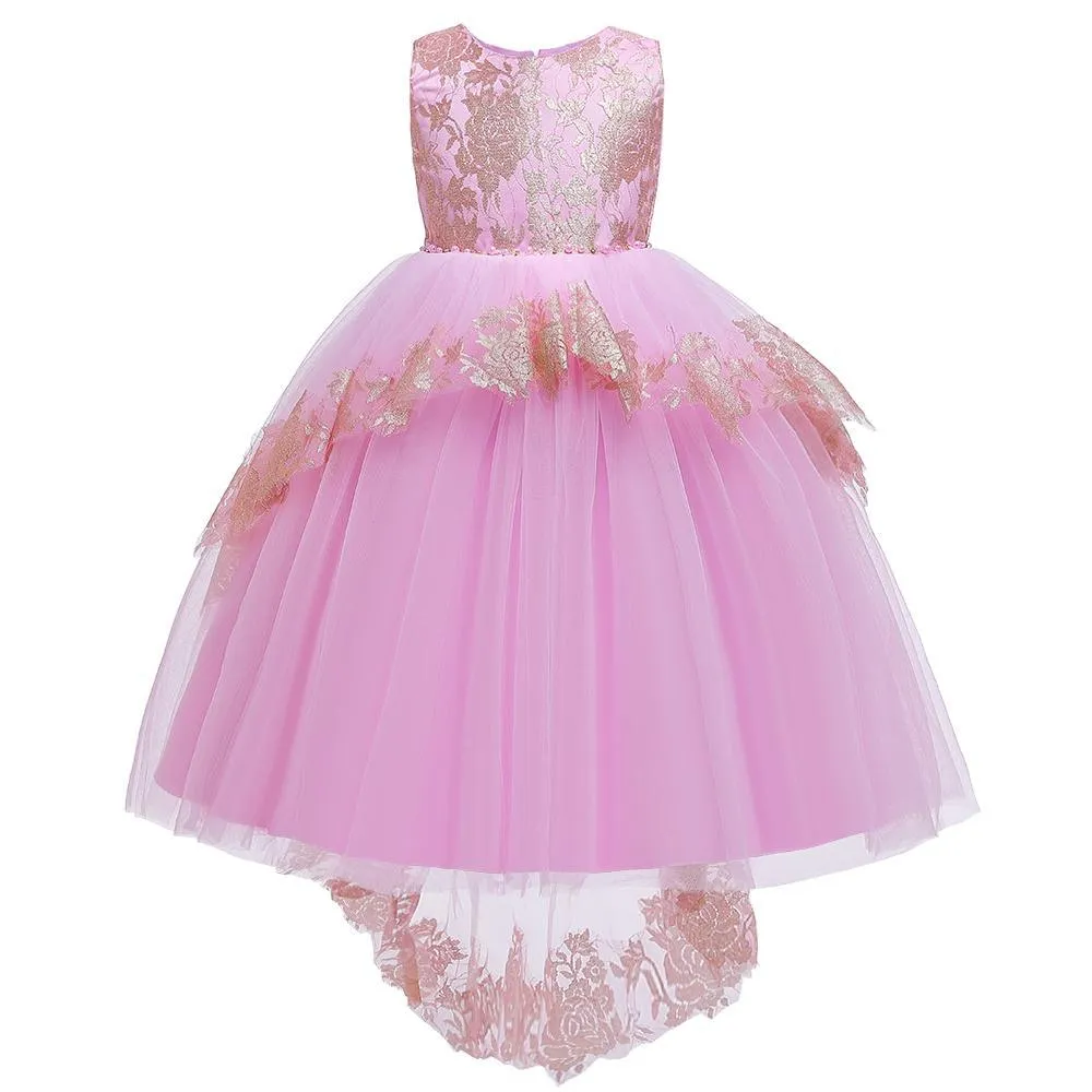 Girls Prom Dress Princess Dress Backless Mesh Skirts Evening Dresses