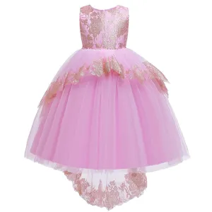 Girls Prom Dress Princess Dress Backless Mesh Skirts Evening Dresses