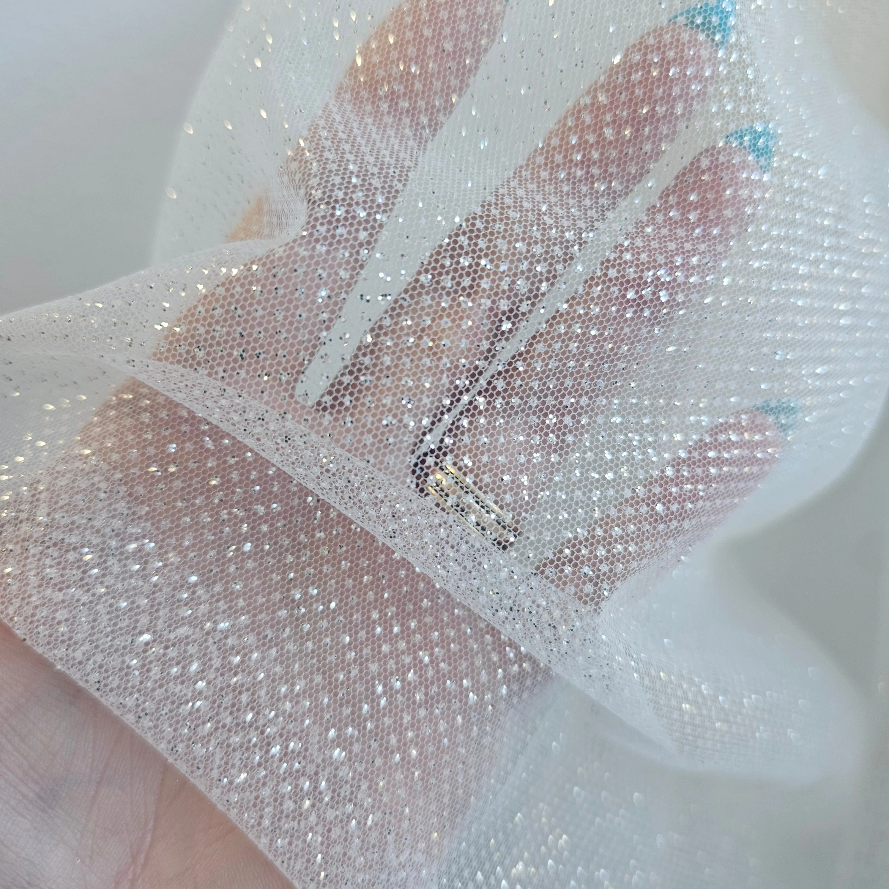Glitter Tulle (VJ33101) Ivory/ Silver