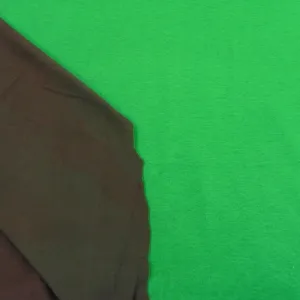 Green and Brown Cotton Rib Knit Fabric - Two Sides