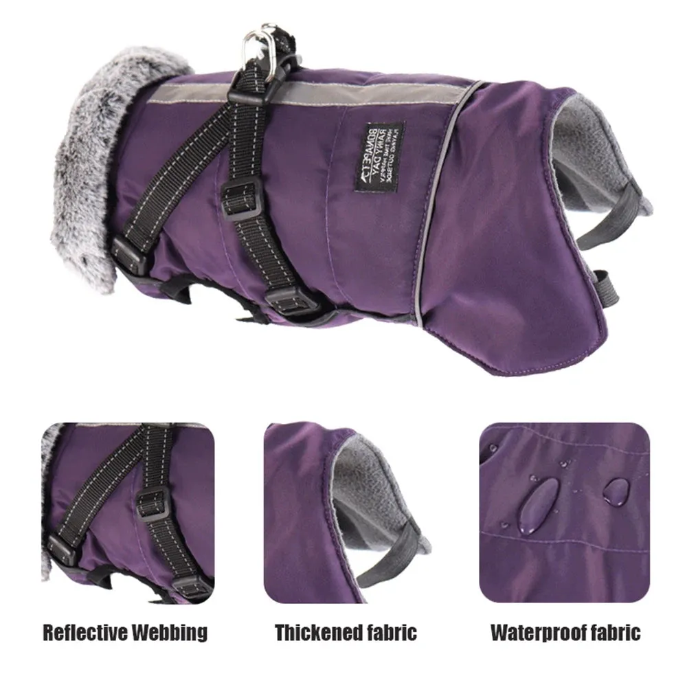 HeatHarness™ Winter Dog Jacket - Ultra Warm Coat with Built-in Harness