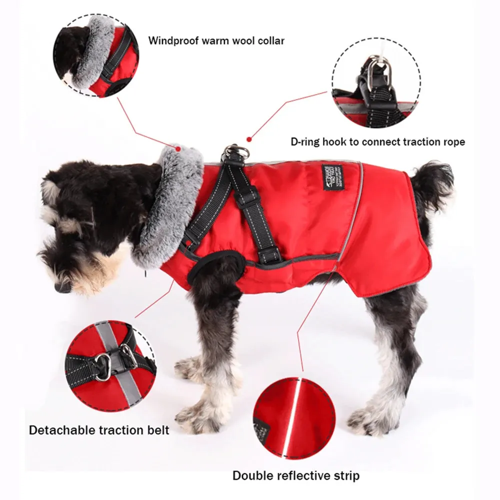 HeatHarness™ Winter Dog Jacket - Ultra Warm Coat with Built-in Harness