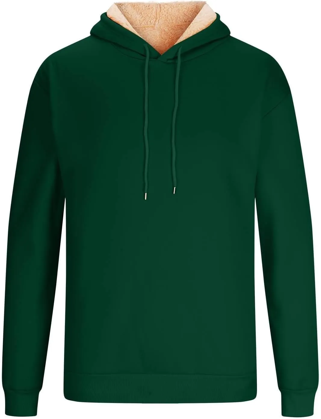 Hoodies for Men Long Sleeve Drawstring Hoodies Soild Hooded Shirt Winter Thick Pullover Basic Hoodie Kangaroo Pocket