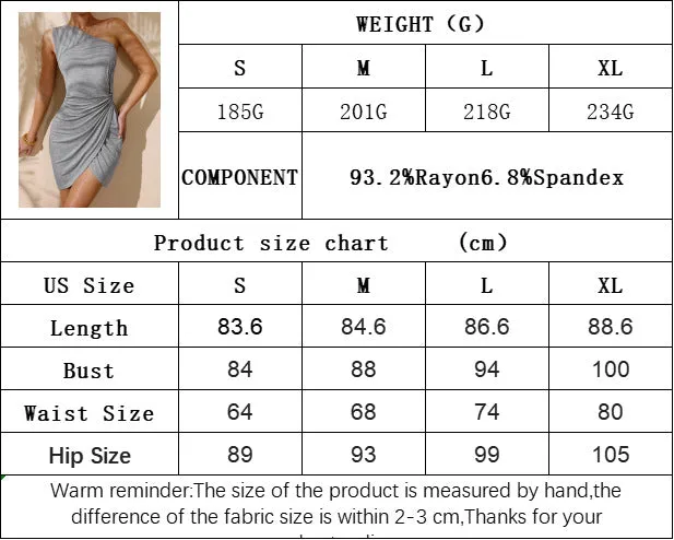 Irregular One-Shoulder Bodycon Sleeveless Dress