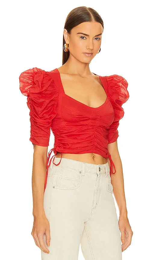 Isabel Marant Etoile Galaor Top in Red
