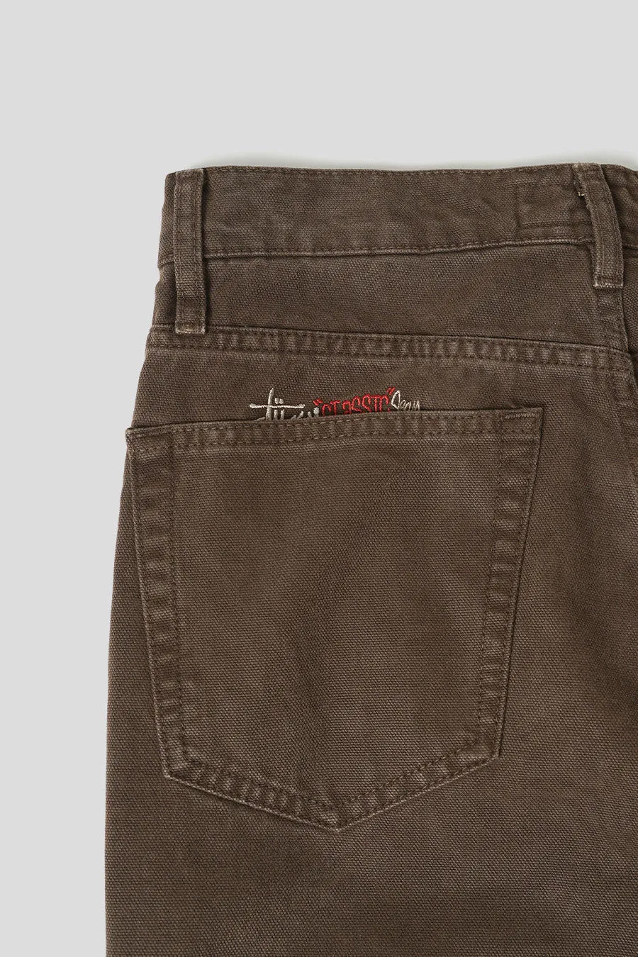 JEAN CLASSIC WASHED CANVAS MARRON