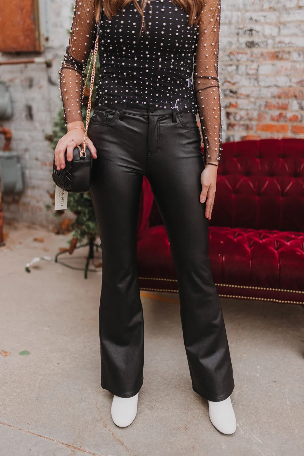 Kancan Midrise Leather Flares