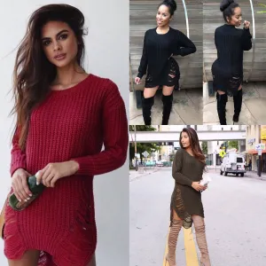Leisure Hollow-Out Round Neck Sweater