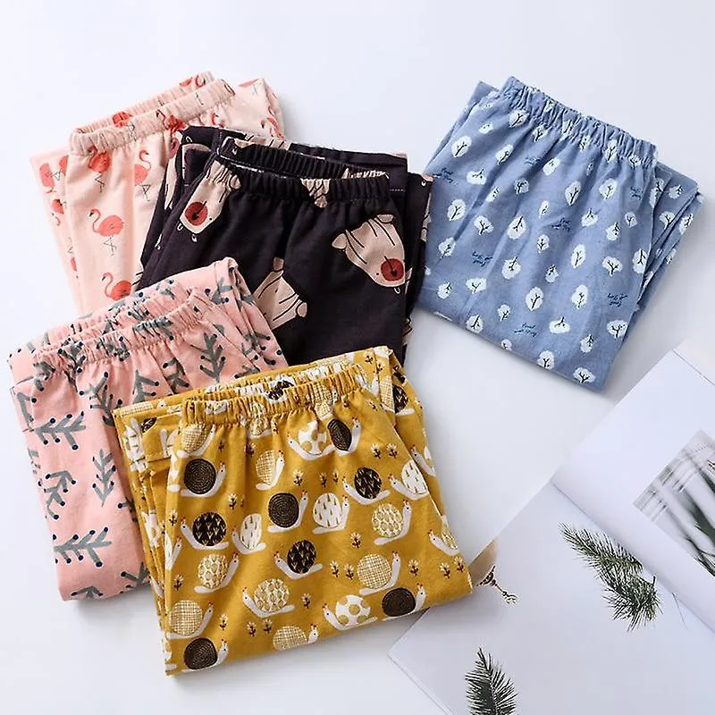 Loungewear Women Printed Summer Cotton Comfortable Breathable Loose Pajama Pants