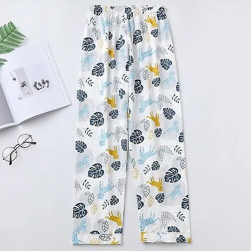Loungewear Women Printed Summer Cotton Comfortable Breathable Loose Pajama Pants