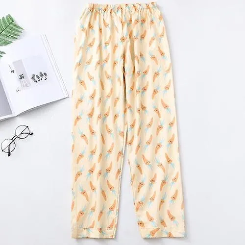 Loungewear Women Printed Summer Cotton Comfortable Breathable Loose Pajama Pants