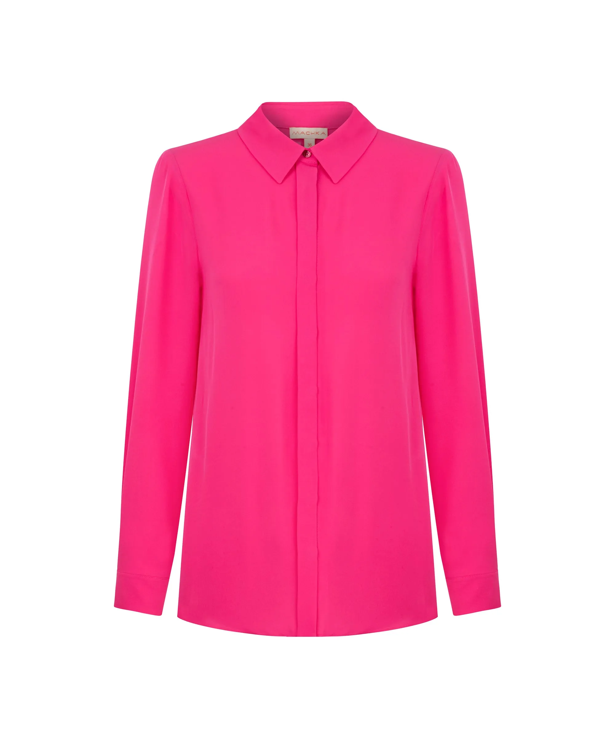 Machka Shirt Collar Silk Shirt Fuchsia