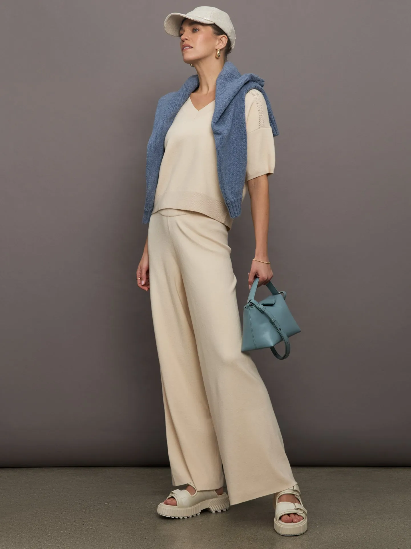 Megan Wide Leg Pants - Sand Dollar