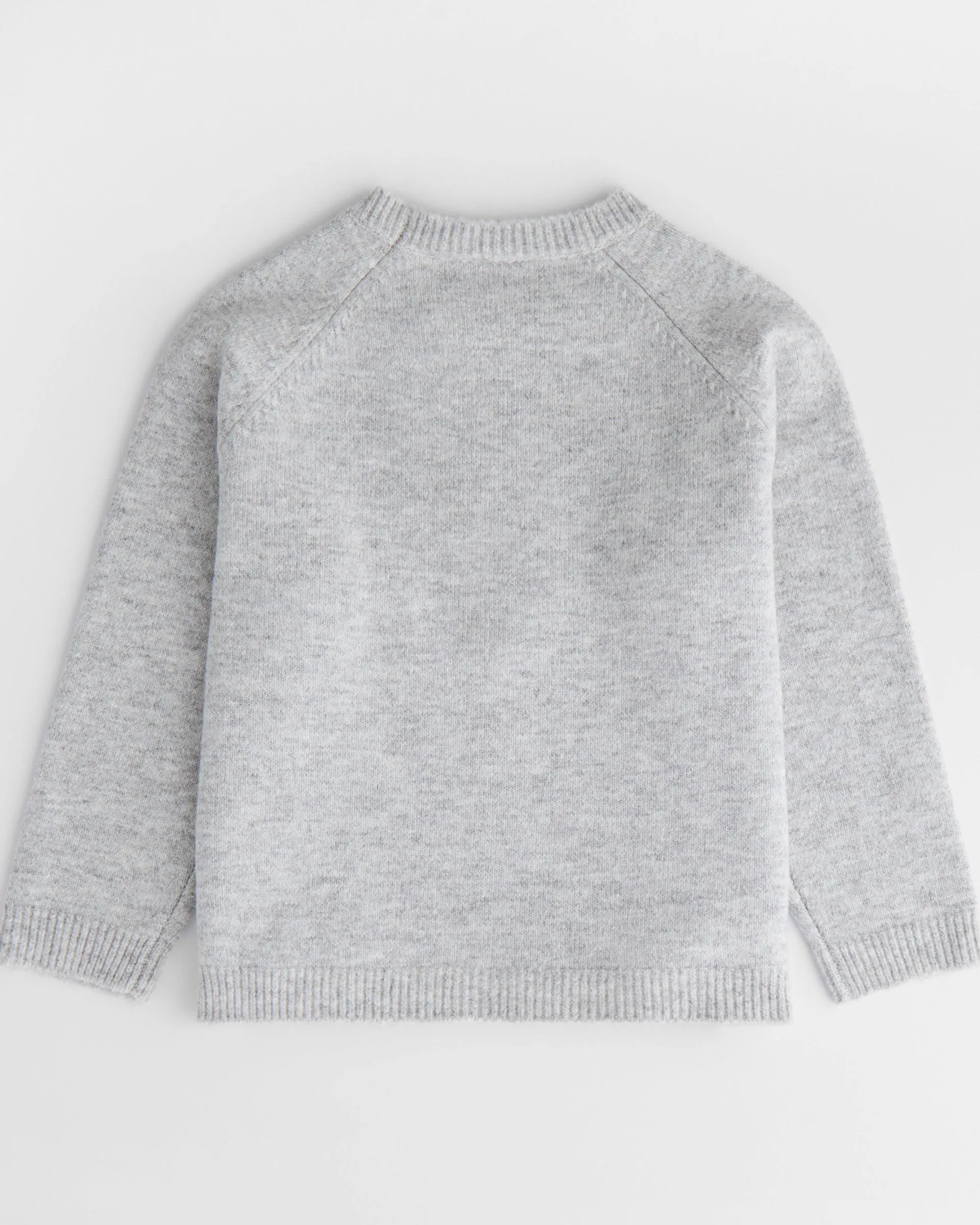 Mini ADA Knit Sweatshirt - Light Grey Melange/Navy Blue