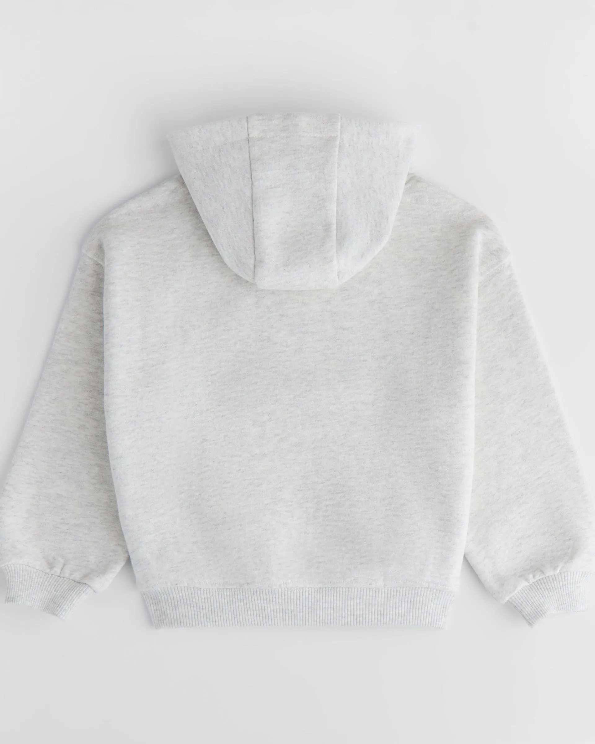 Mini Varsity Oversized Hoodie - Light Grey Melange/Black
